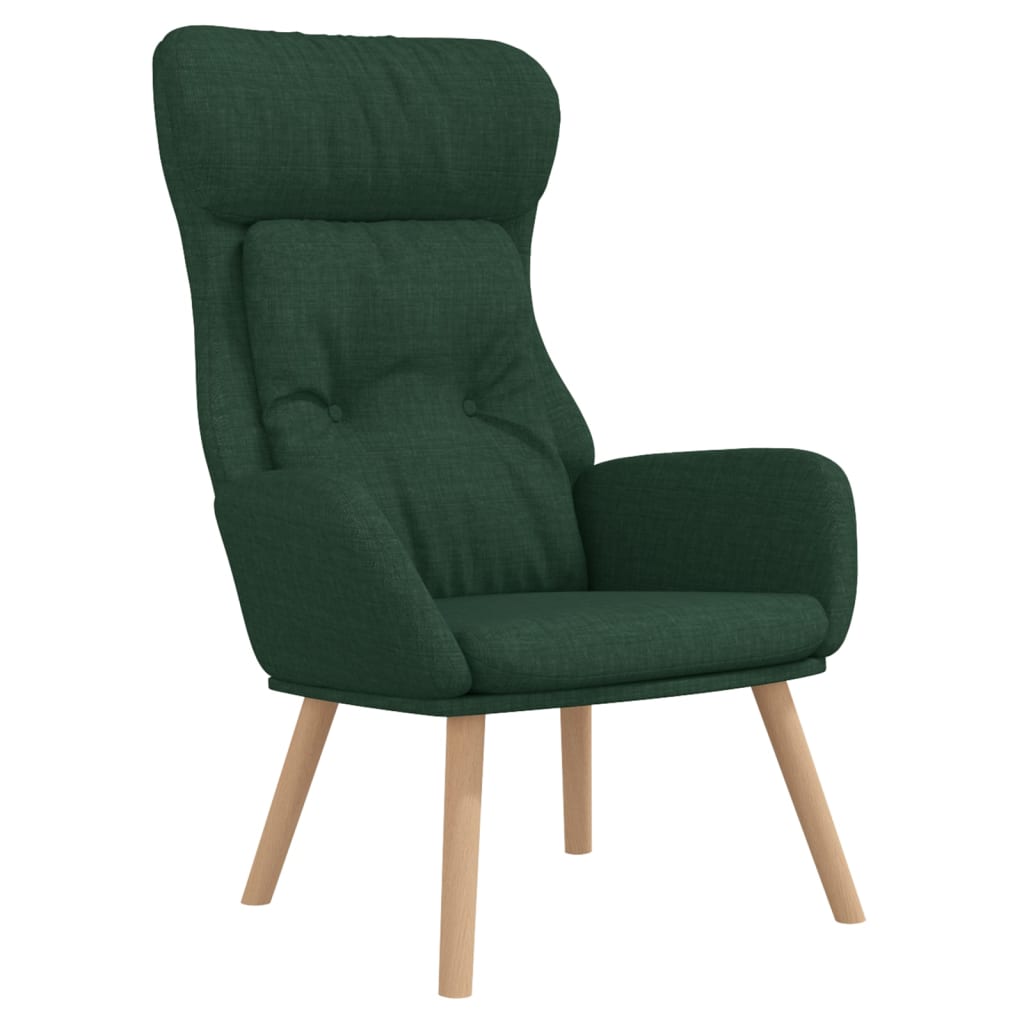 Sedia Rilassante Verde Scuro in Tessuto - homemem39