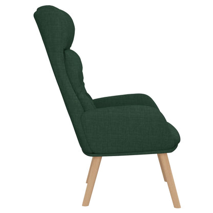 Sedia Rilassante Verde Scuro in Tessuto - homemem39