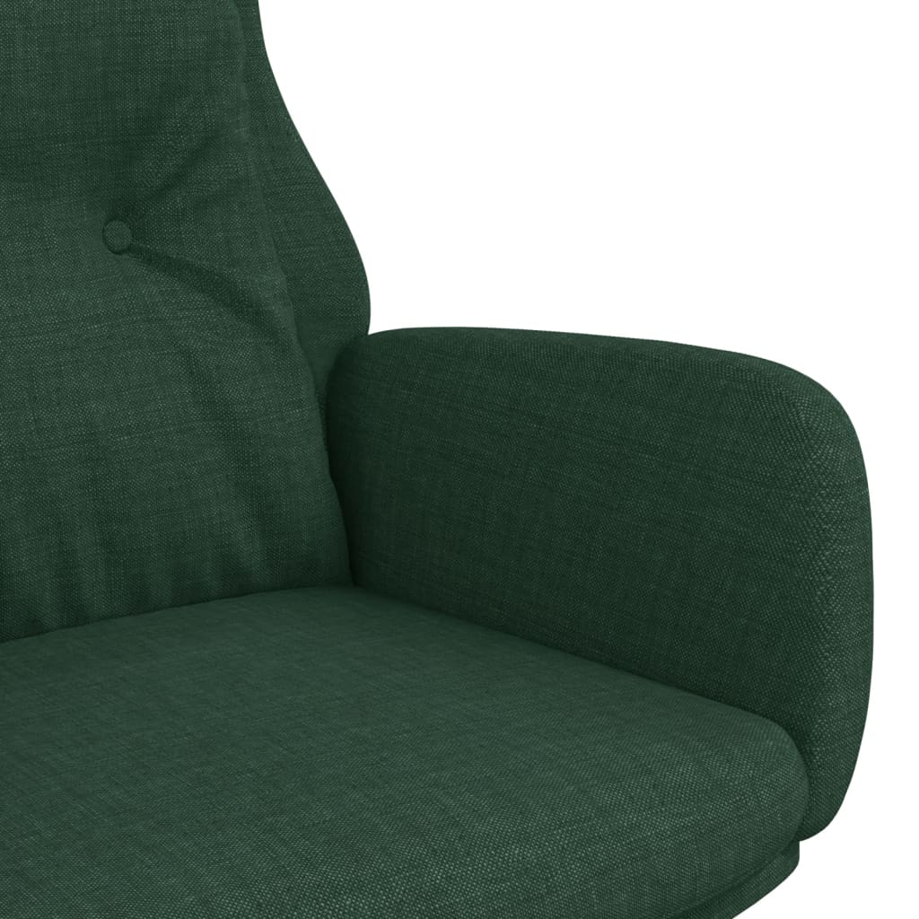 Sedia Rilassante Verde Scuro in Tessuto - homemem39