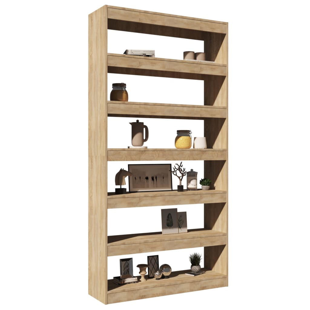 Libreria/Divisorio Rovere Sonoma 100x30x198cm Legno Multistrato - homemem39