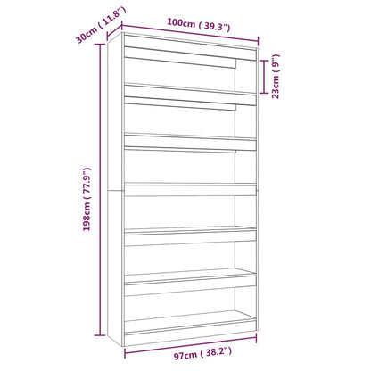 Libreria/Divisorio Rovere Sonoma 100x30x198cm Legno Multistrato