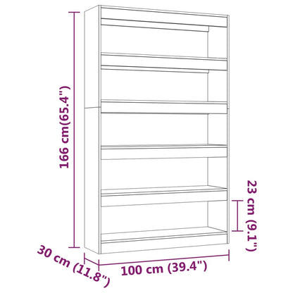 Libreria/Divisorio Rovere Fumo 100x30x166 cm