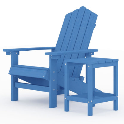 Sedia da Giardino con Tavolo Adirondack in HDPE Blu