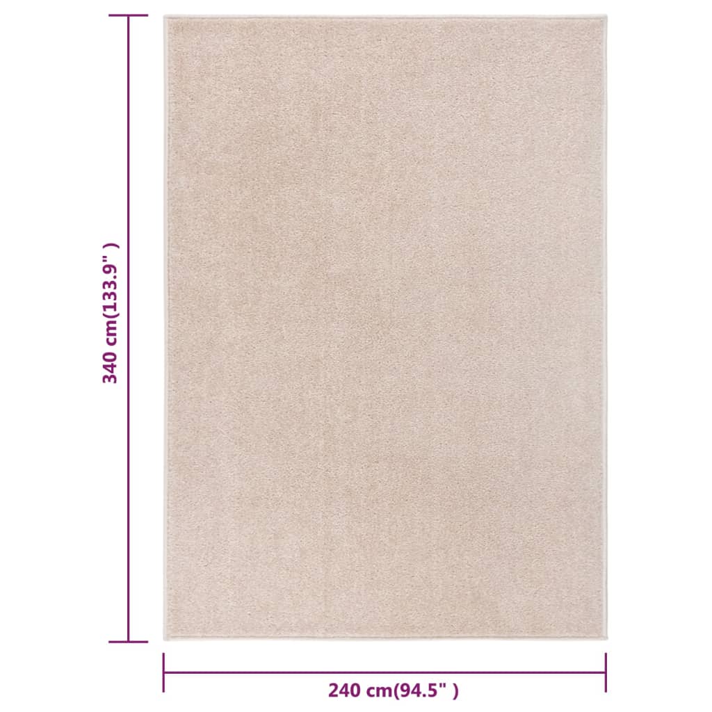 Tappeto a Pelo Corto 240x340 cm Beige Scuro