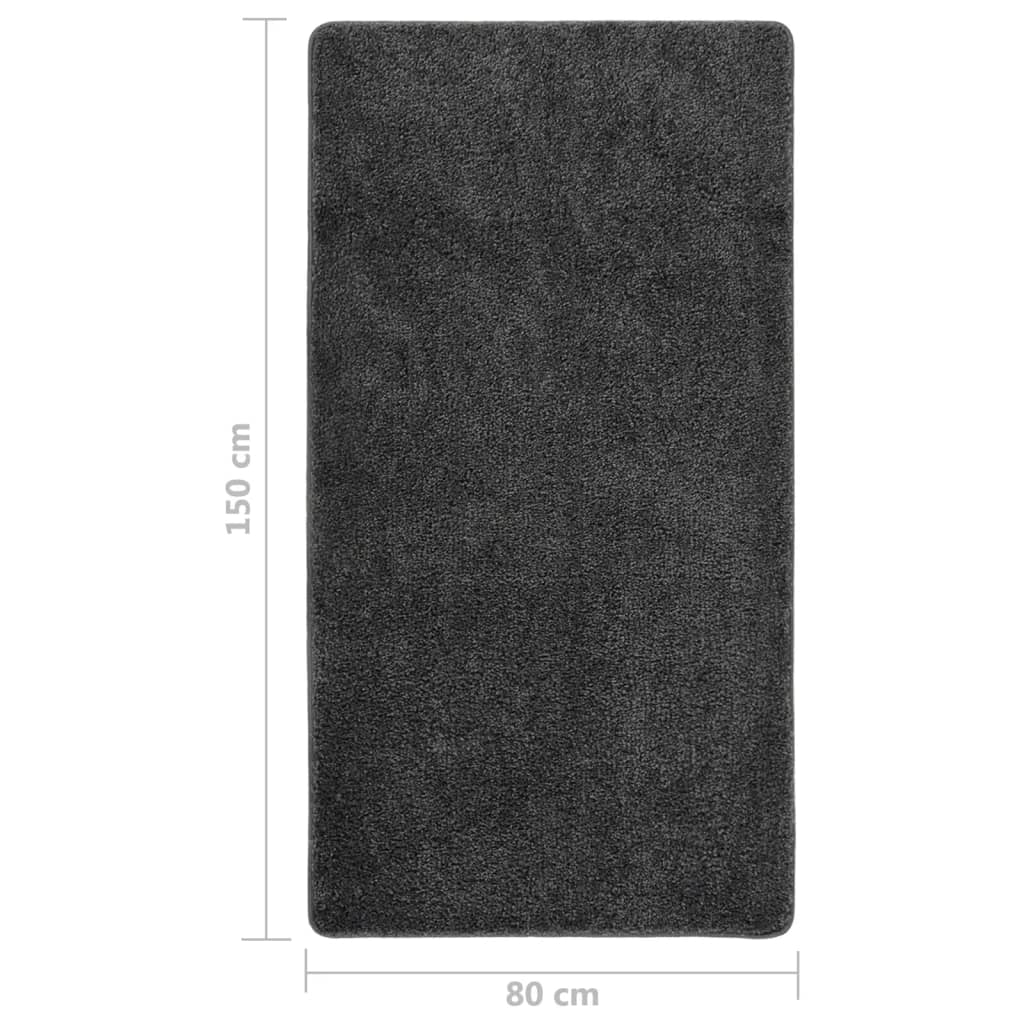 Tappeto Shaggy Grigio Scuro 80x150 cm Antiscivolo - homemem39