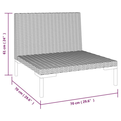 Divani da Giardino 2pz con Cuscini in Polyrattan Mezzo Tondo - homemem39