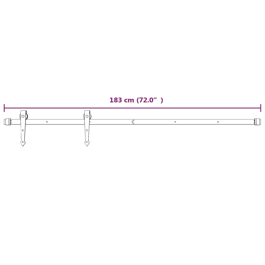 Kit Accessori per Porta Scorrevole 183 cm in Acciaio Bianco - homemem39