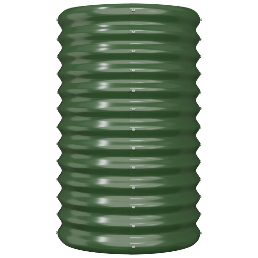 Vaso da Giardino Acciaio Verniciato a Polvere 40x40x68 cm Verde