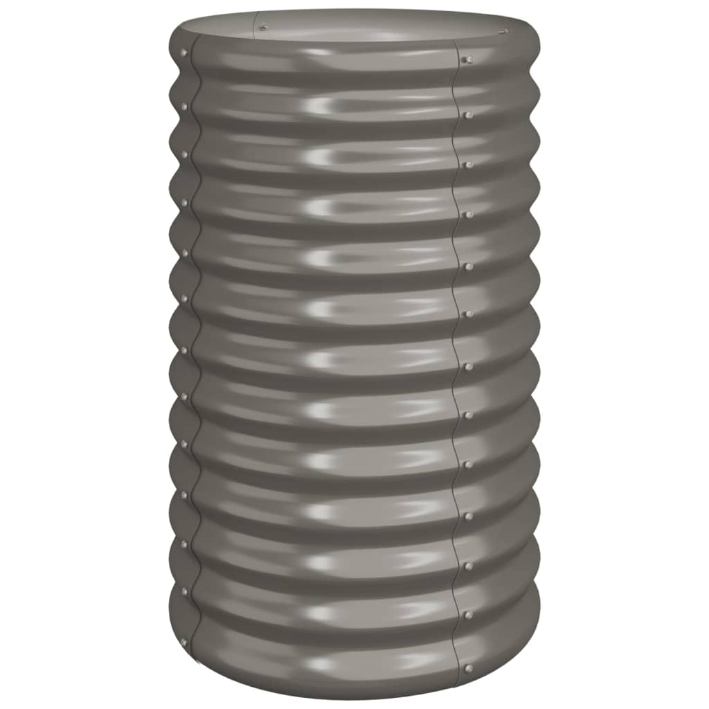 Vaso da Giardino Acciaio Verniciato a Polvere 40x40x68cm Grigio - homemem39