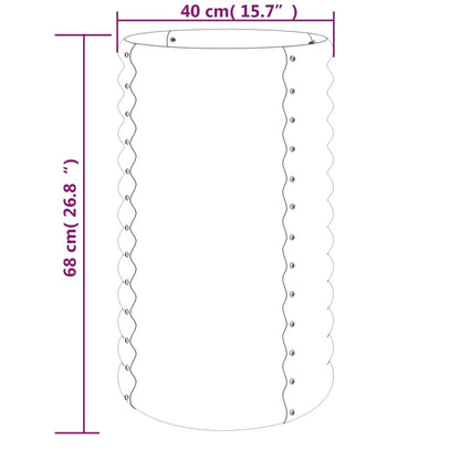 Vaso da Giardino Acciaio Verniciato a Polvere 40x40x68cm Grigio