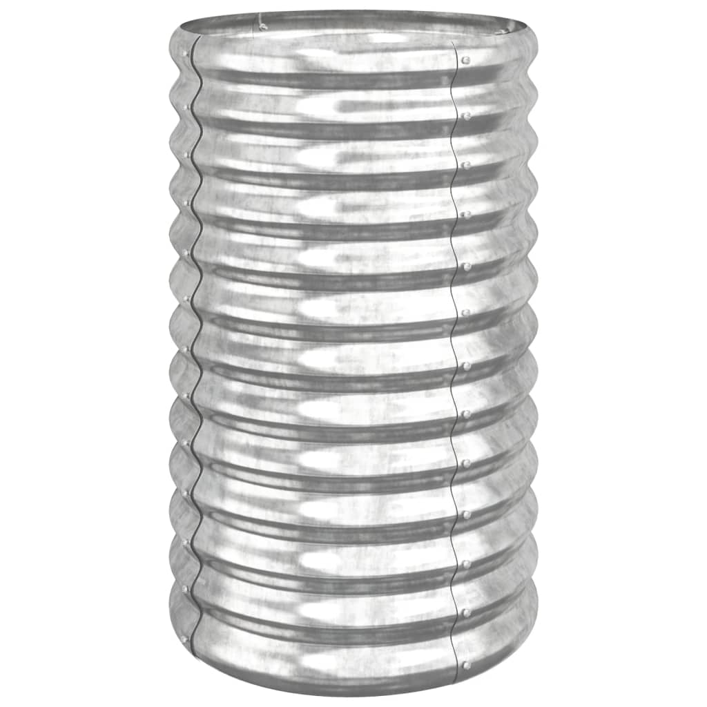 Vaso Giardino Acciaio Verniciato a Polvere 40x40x68 cm Argento