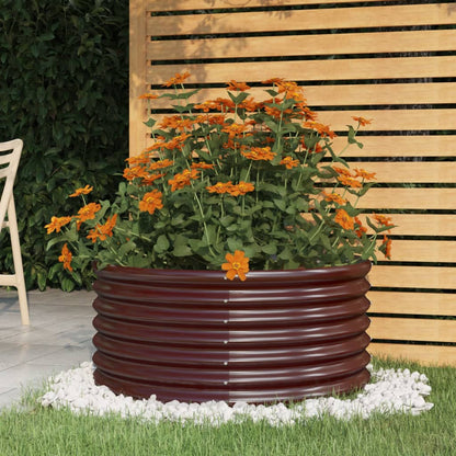 Vaso Giardino Acciaio Verniciato a Polvere 80x80x36 cm Marrone