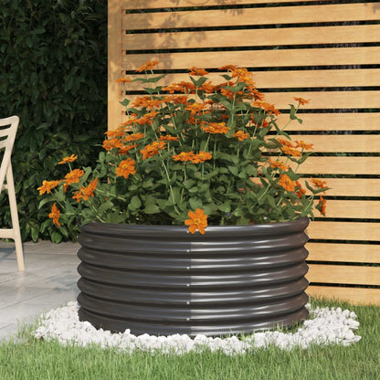 Vaso Giardino Acciaio Verniciato a Polvere 80x80x36cm Antracite - homemem39