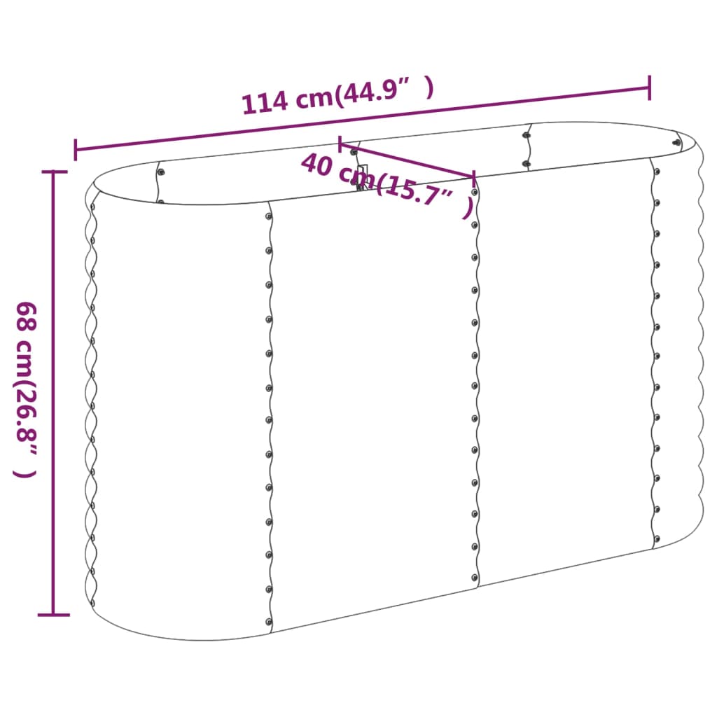 Letto Giardino Acciaio Verniciato a Polvere 114x40x68cm Marrone - homemem39