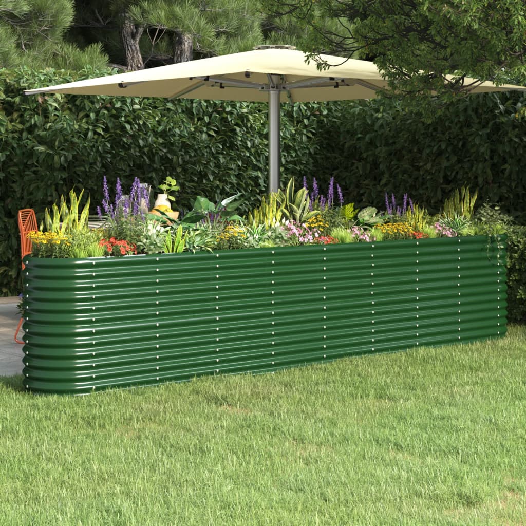 Letto Giardino Acciaio Verniciato a Polvere 332x40x68 cm Verde - homemem39