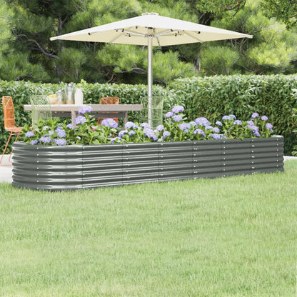 Letto Giardino Acciaio Verniciato a Polvere 296x80x36 cm Grigio - homemem39