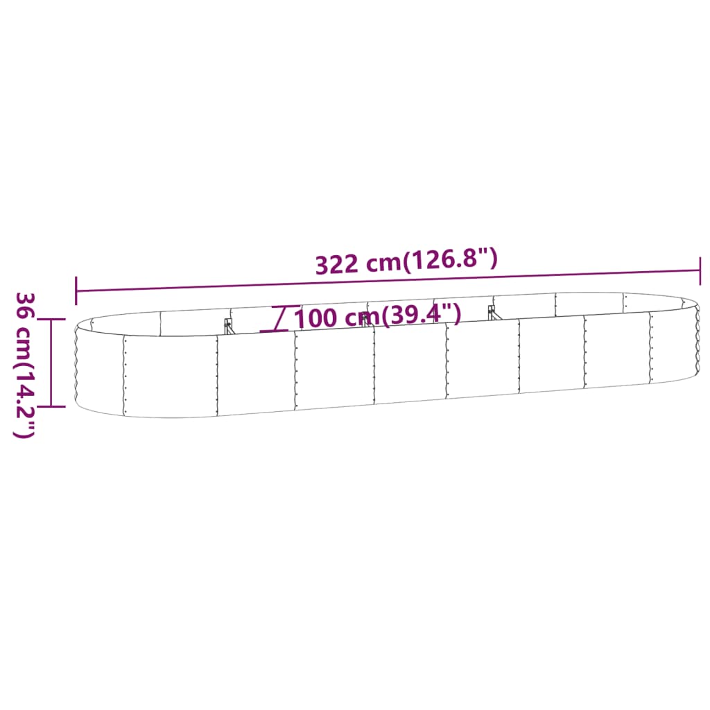 Letto da Giardino in Acciaio a Polvere 322x100x36 cm Antracite - homemem39