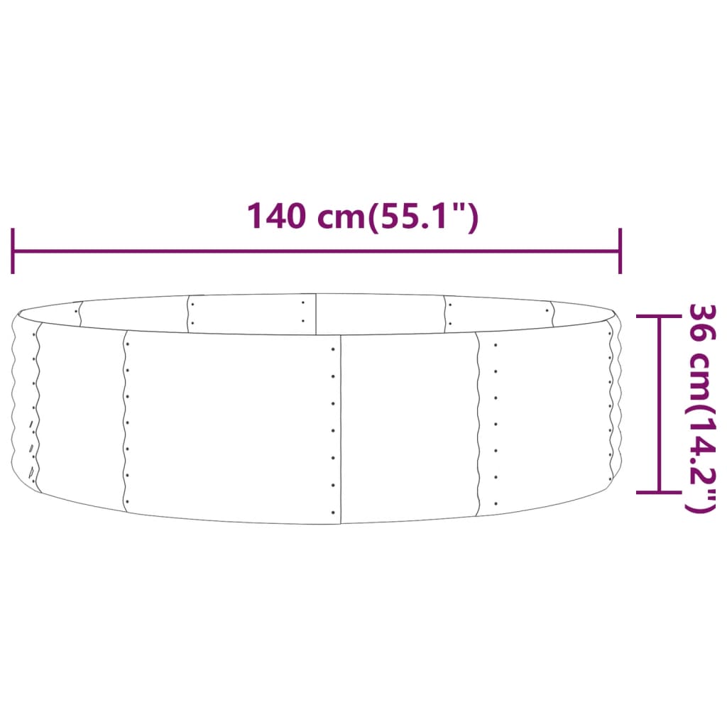 Letto da Giardino in Acciaio a Polvere 140x140x36 cm Antracite