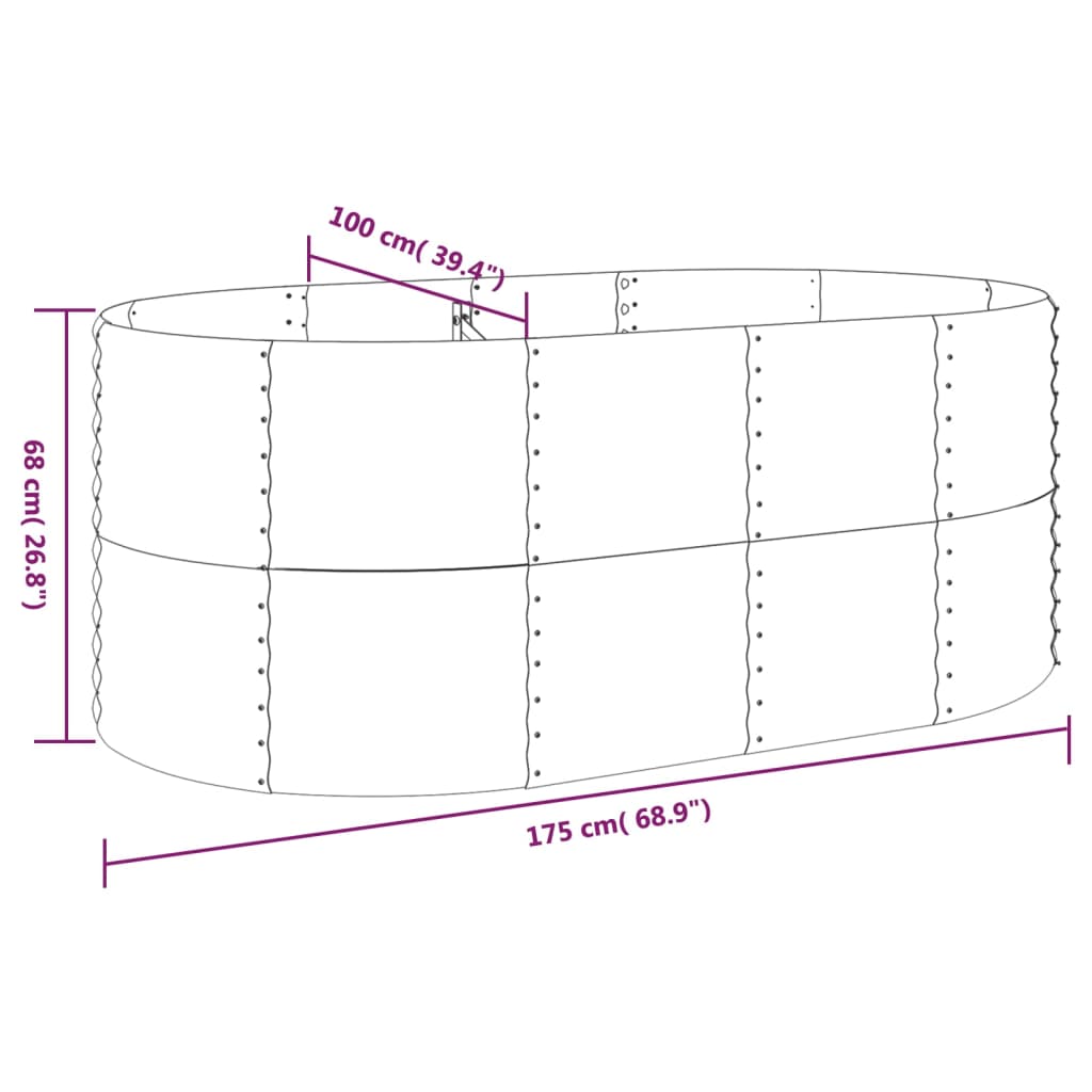 Letto da Giardino in Acciaio a Polvere 175x100x68 cm Antracite - homemem39