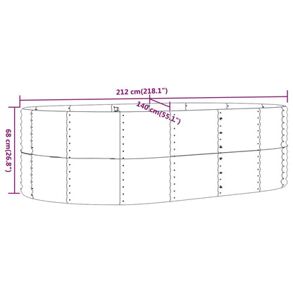 Letto Giardino Acciaio Verniciato Polvere 212x140x68 cm Grigio - homemem39