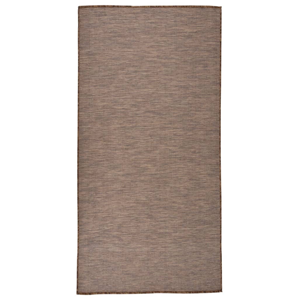 Tappeto da Esterni a Tessitura Piatta 100x200 cm Marrone