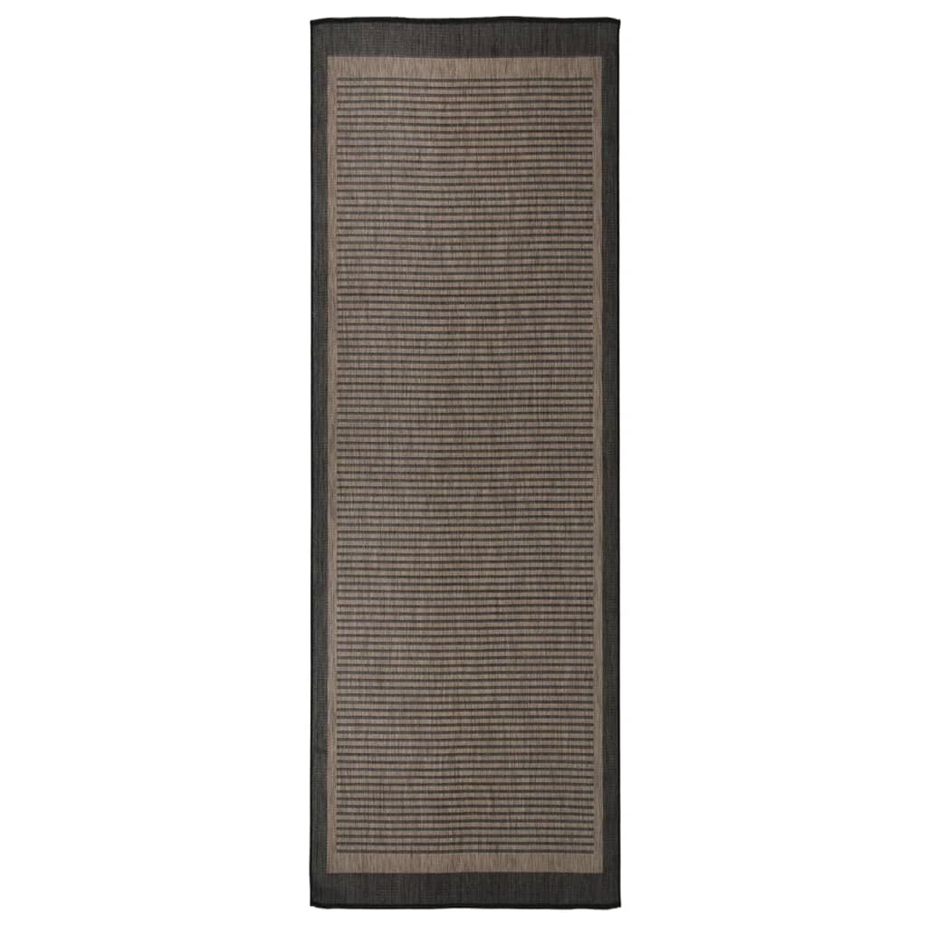 Tappeto da Esterni a Tessitura Piatta 80x250 cm Marrone Scuro