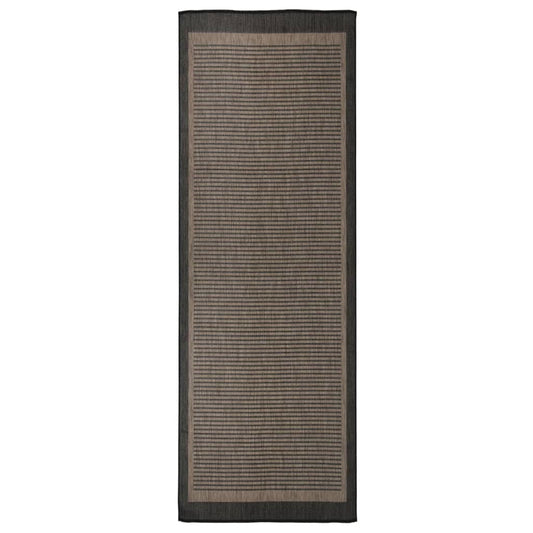 Tappeto da Esterni a Tessitura Piatta 80x250 cm Marrone Scuro