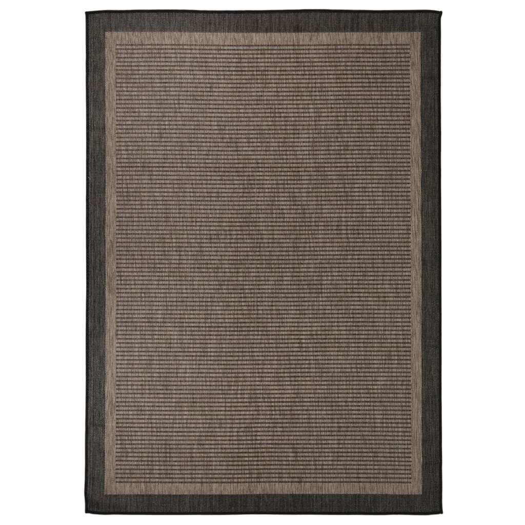 Tappeto da Esterni a Tessitura Piatta 140x200 cm Marrone Scuro - homemem39