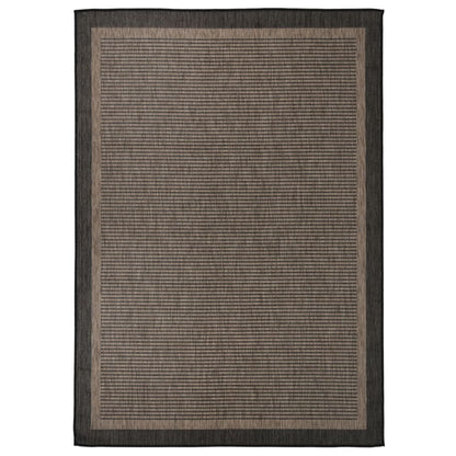 Tappeto da Esterni a Tessitura Piatta 140x200 cm Marrone Scuro