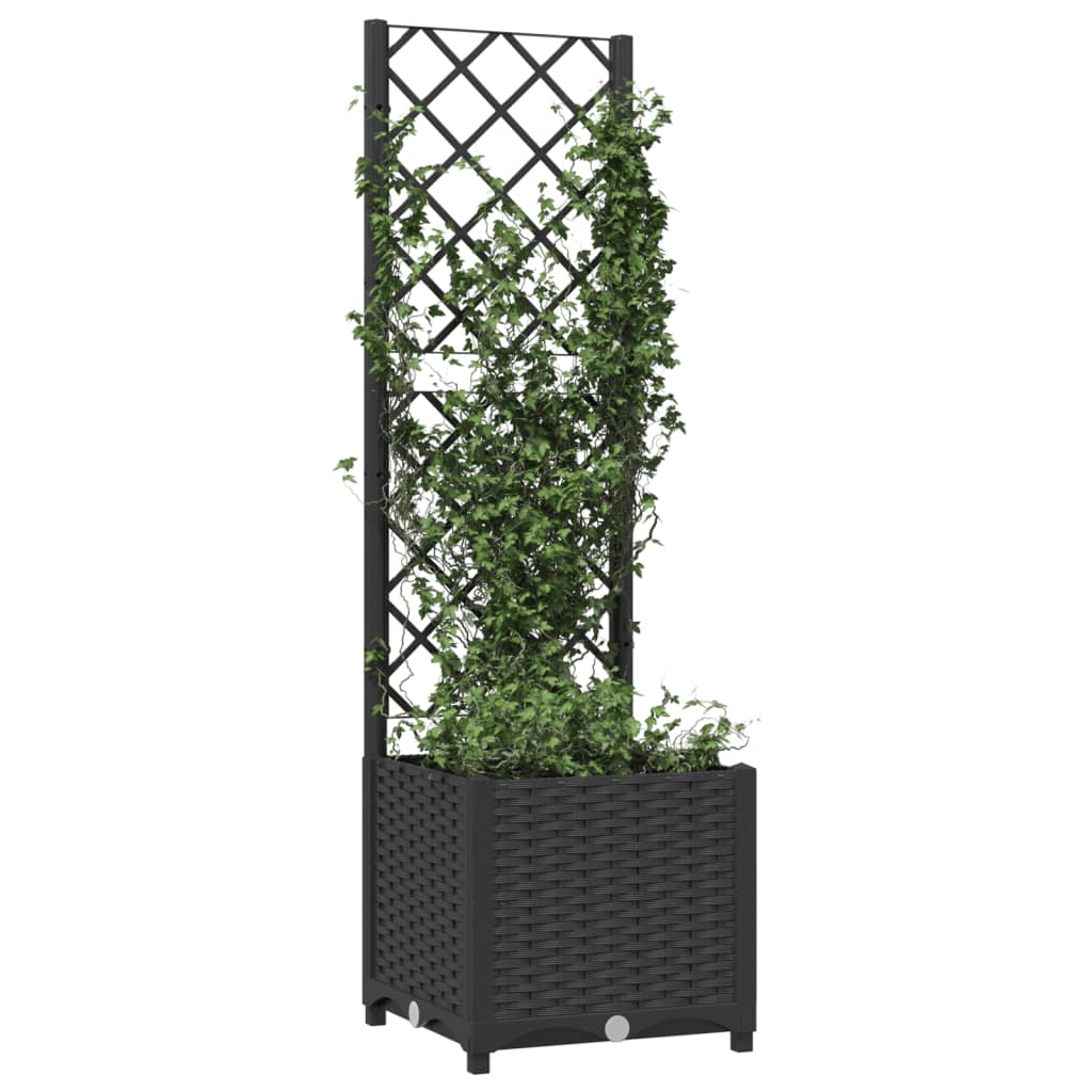 Fioriera da Giardino con Graticcio Nero 40x40x136 cm in PP - homemem39