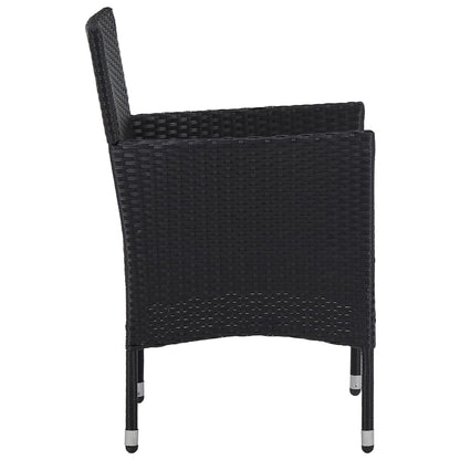 Sedie da Pranzo per Giardino 2 pz in Polyrattan Nero - homemem39