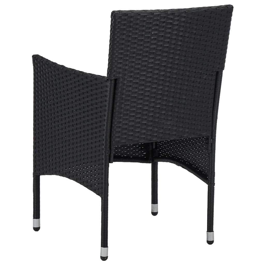 Sedie da Pranzo per Giardino 2 pz in Polyrattan Nero - homemem39