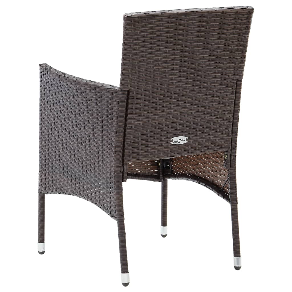 Sedie da Pranzo per Giardino 2 pz in Polyrattan Marrone