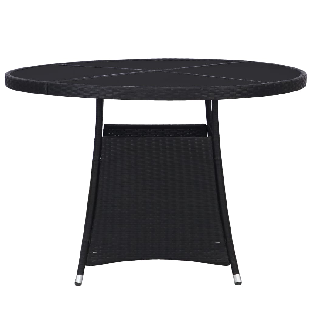 Tavolo da Giardino Nero Ø110x74 cm in Polyrattan - homemem39