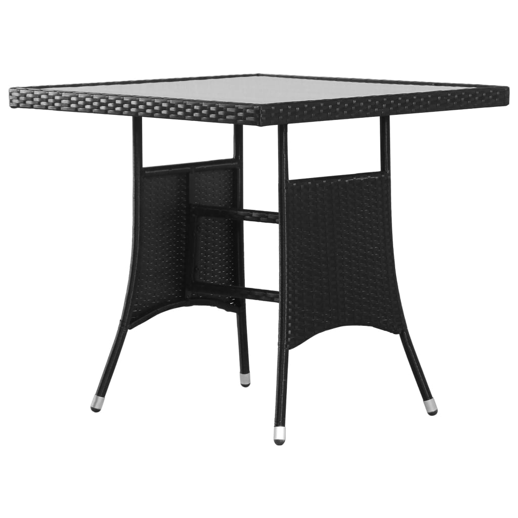 Tavolo da Giardino Nero 80x80x74 cm in Polyrattan - homemem39