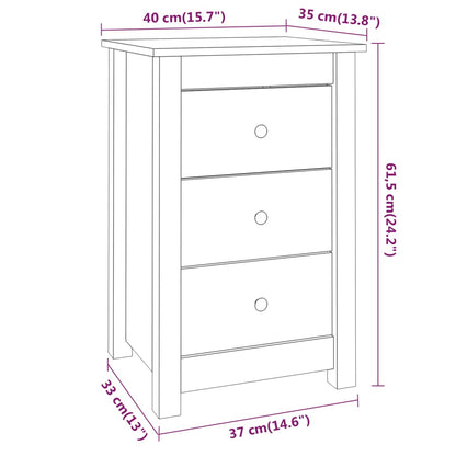 Comodini 2 pz 40x35x61,5 cm in Legno Massello di Pino