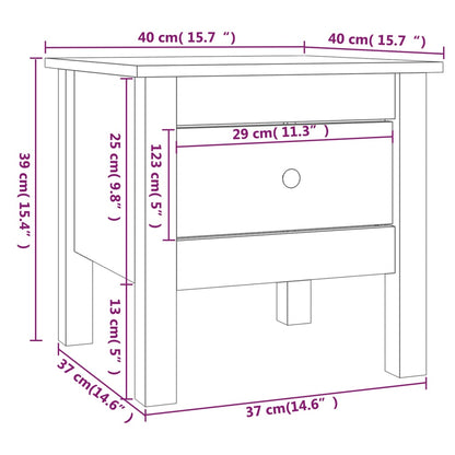 Tavolino Bianco 40x40x39 cm Legno Massello di Pino - homemem39