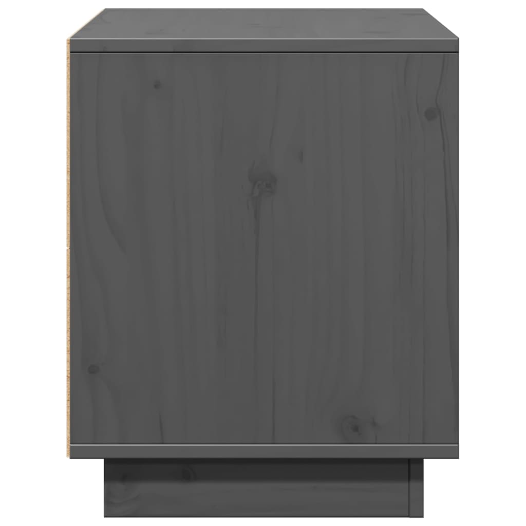 Mobile Porta TV Grigio 74x35x44 cm in Legno Massello di Pino - homemem39