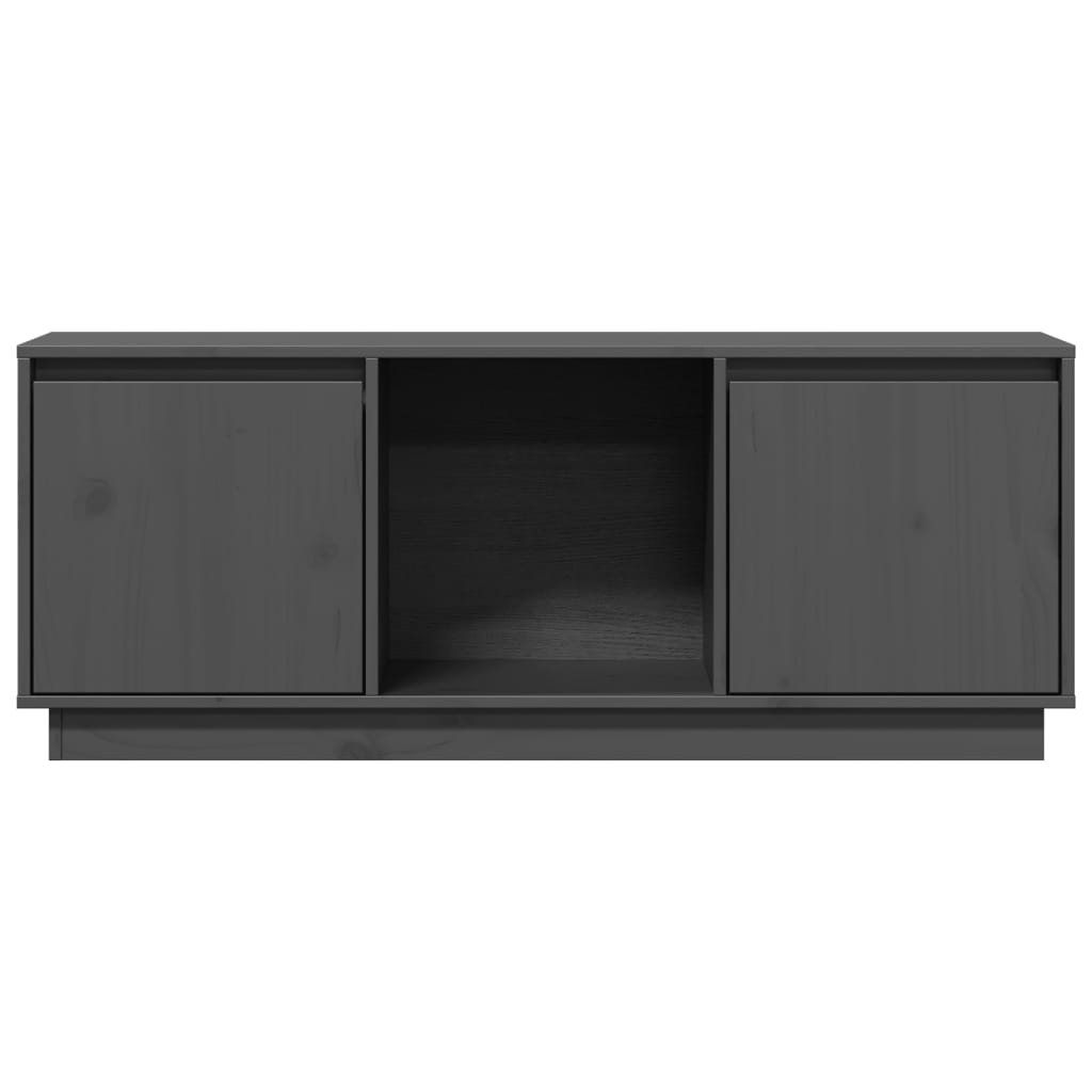 Mobile Porta TV Grigio 110,5x35x44 cm in Legno Massello di Pino - homemem39