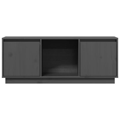 Mobile Porta TV Grigio 110,5x35x44 cm in Legno Massello di Pino - homemem39