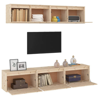 Set Mobile TV 5 pz in legno massello di pino - homemem39