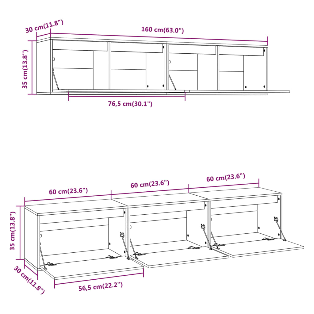 Set Mobile TV 5 pz in legno massello di pino - homemem39