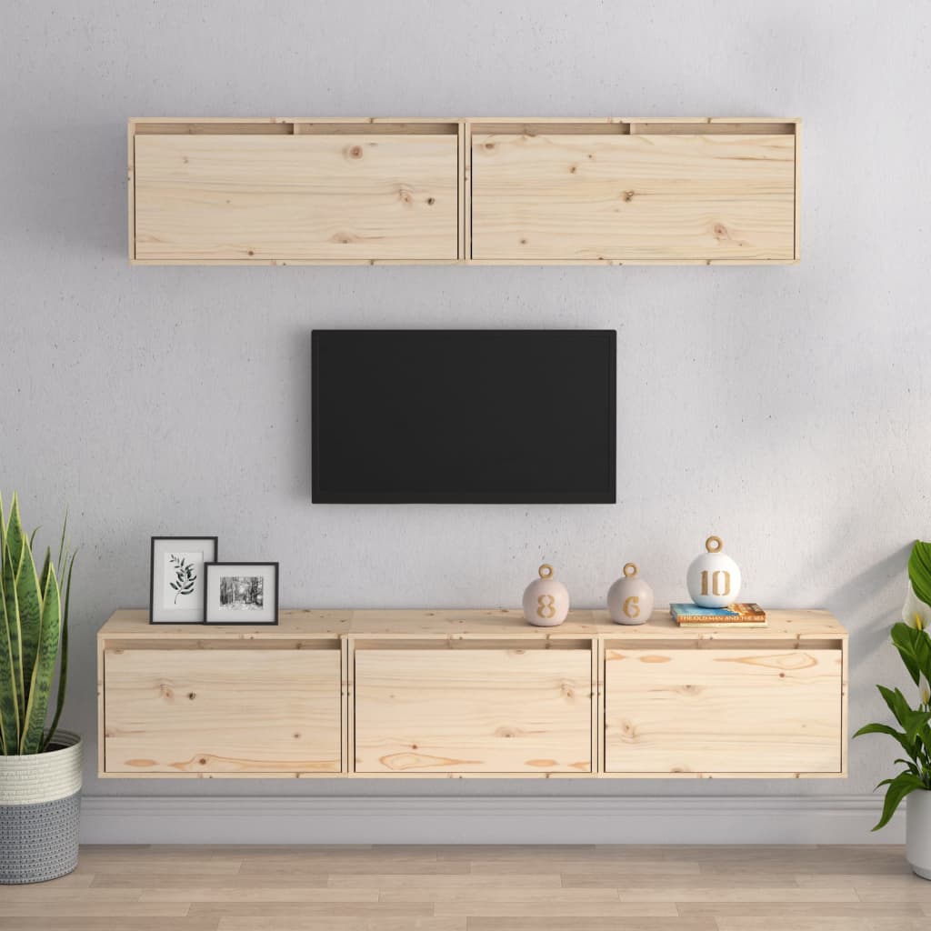 Set Mobile TV 5 pz in legno massello di pino - homemem39