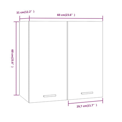 Mobile Pensile Grigio Sonoma 60x31x60 cm Legno Ingegnerizzato - homemem39