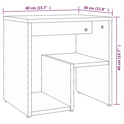 Comodino Rovere Marrone 40x30x40 cm in Legno Multistrato