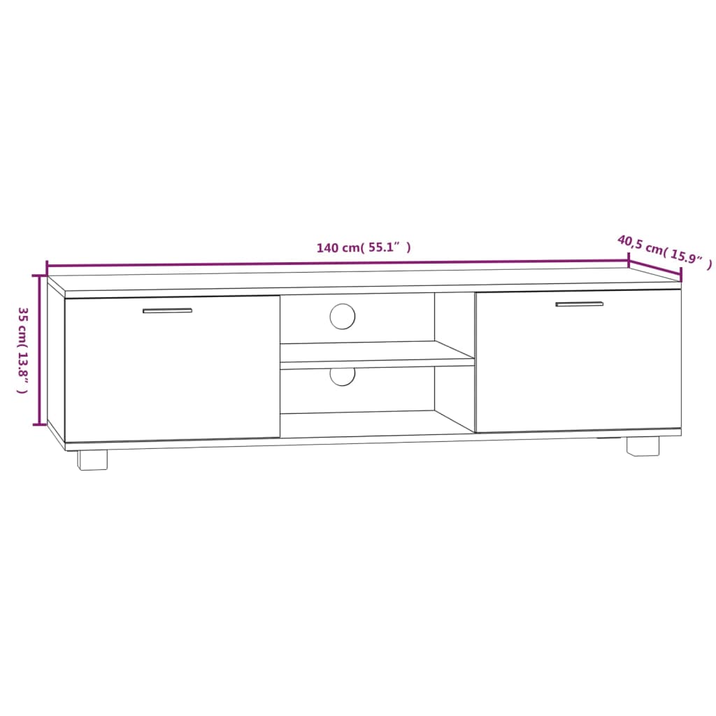 Mobile per TV Grigio Cemento 140x40,5x35 cm Legno Multistrato