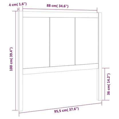 Testiera per Letto 95,5x4x100 cm in Legno Massello di Pino