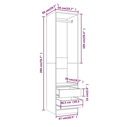 Armadio con Cassetti Grigio Sonoma 50x50x200 Legno Multistrato - homemem39