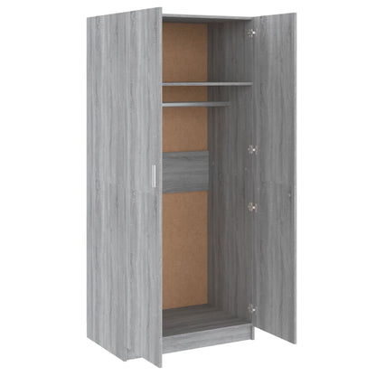 Armadio Grigio Sonoma 80x52x180 cm in Legno Multistrato - homemem39