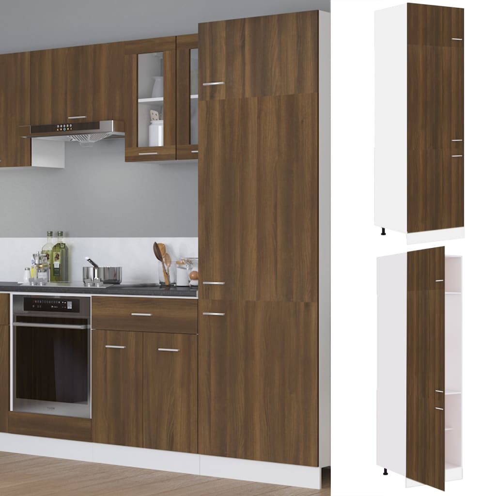 Armadio per Frigo Rovere Marrone 60x57x207 cm Legno Multistrato - homemem39